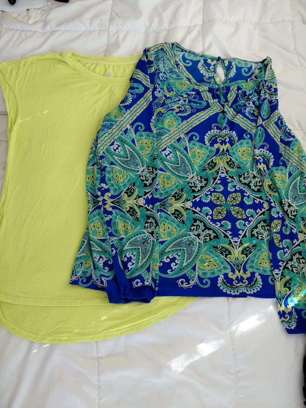 Set of Two Athletic Wear Tops, 1 Racerback Tank,  1 Blouse Cover-up Excellent